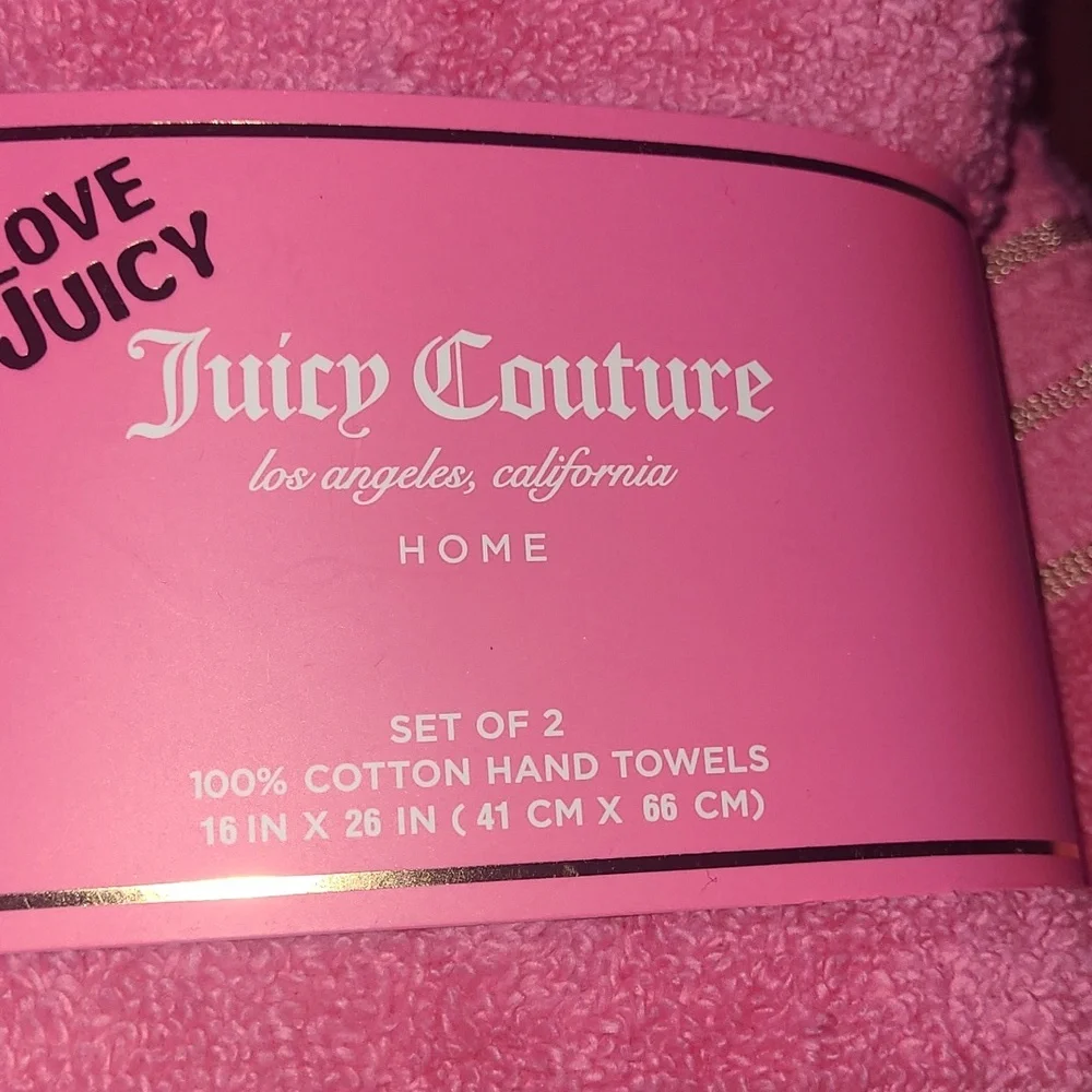 Juicy Couture Pink Bath & Hand Towels Set
